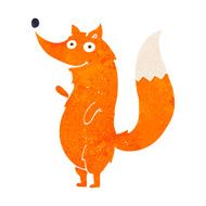 cartoon waving fox N10