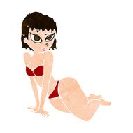 cartoon sexy woman in underwear N18