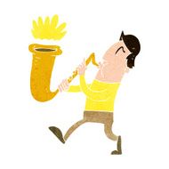 cartoon man blowing saxophone N8