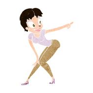 cartoon pretty woman pointing N36