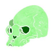 cartoon spooky skull N157