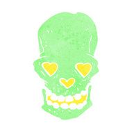 cartoon skull with love heart eyes N5