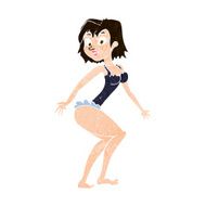 cartoon woman in lingerie N44