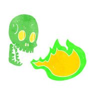 cartoon fire breathing skull N7