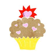 cartoon love heart cupcake N9