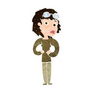 cartoon aviator woman N9