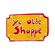 cartoon old fake shop sign N8