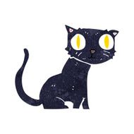 cartoon black cat N53