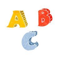 cartoon ABC letters N18