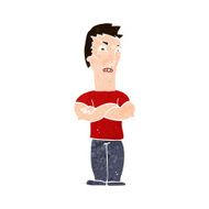 cartoon annoyed man with folded arms N18