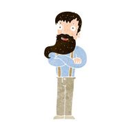 cartoon bearded hipster man N9