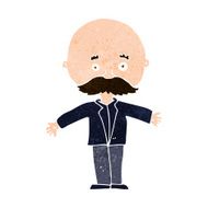 cartoon bald man with open arms N9