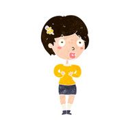 cartoon surprised woman N221