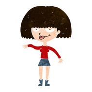 cartoon smug woman making dismissive gesture N9
