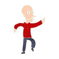 cartoon angry old man N141