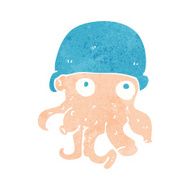 cartoon alien head wearing hat N9