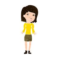 cartoon woman shrugging shoulders N439