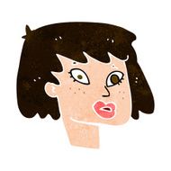 cartoon pretty female face N88