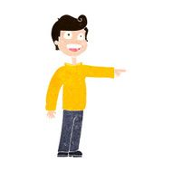 cartoon man pointing and laughing N34