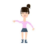 cartoon woman making dismissive gesture N18