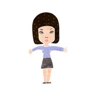 cartoon woman giving thumbs up symbol N61