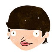 cartoon happy female face N169