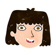 cartoon happy female face N171