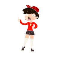 cartoon skater girl giving thumbs up symbol N9