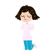 cartoon annoyed woman N177