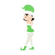 cartoon woman in christmas elf costume N9