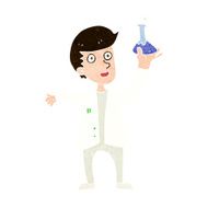 cartoon happy scientist N8