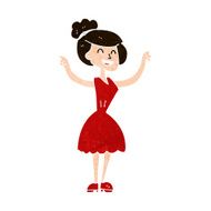 cartoon woman with raised arms N9