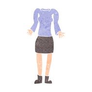 cartoon female body with shrugging shoulders (mix and match cart N9