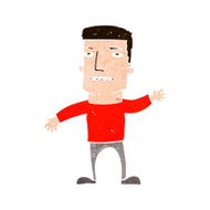 cartoon waving stressed man N9