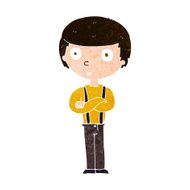 cartoon staring boy with folded arms N8
