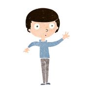 cartoon staring boy N23