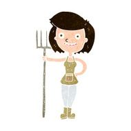 cartoon happy farmer girl N6