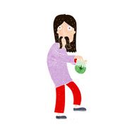 cartoon hippie man with bag of weed N9