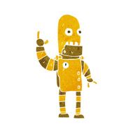 cartoon waving gold robot N3