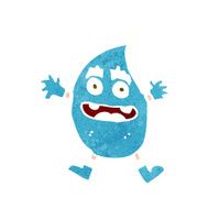 cartoon funny water drop creature N3