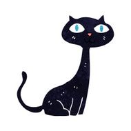 cartoon black cat N54