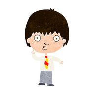 cartoon school boy answering question N46