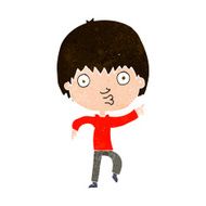 cartoon impressed boy pointing N10
