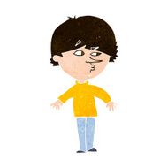 cartoon suspicious man looking over shoulder N10