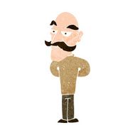 cartoon old man with mustache N26