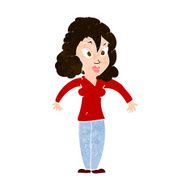 cartoon woman shrugging shoulders N441