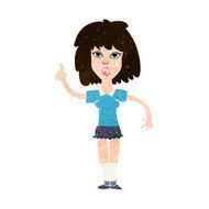 cartoon tough woman with idea N10