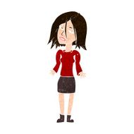 cartoon woman shrugging shoulders N442