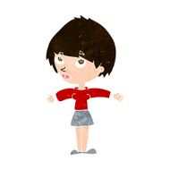 cartoon woman with open arms N89