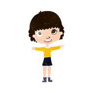 cartoon happy woman pointing N63